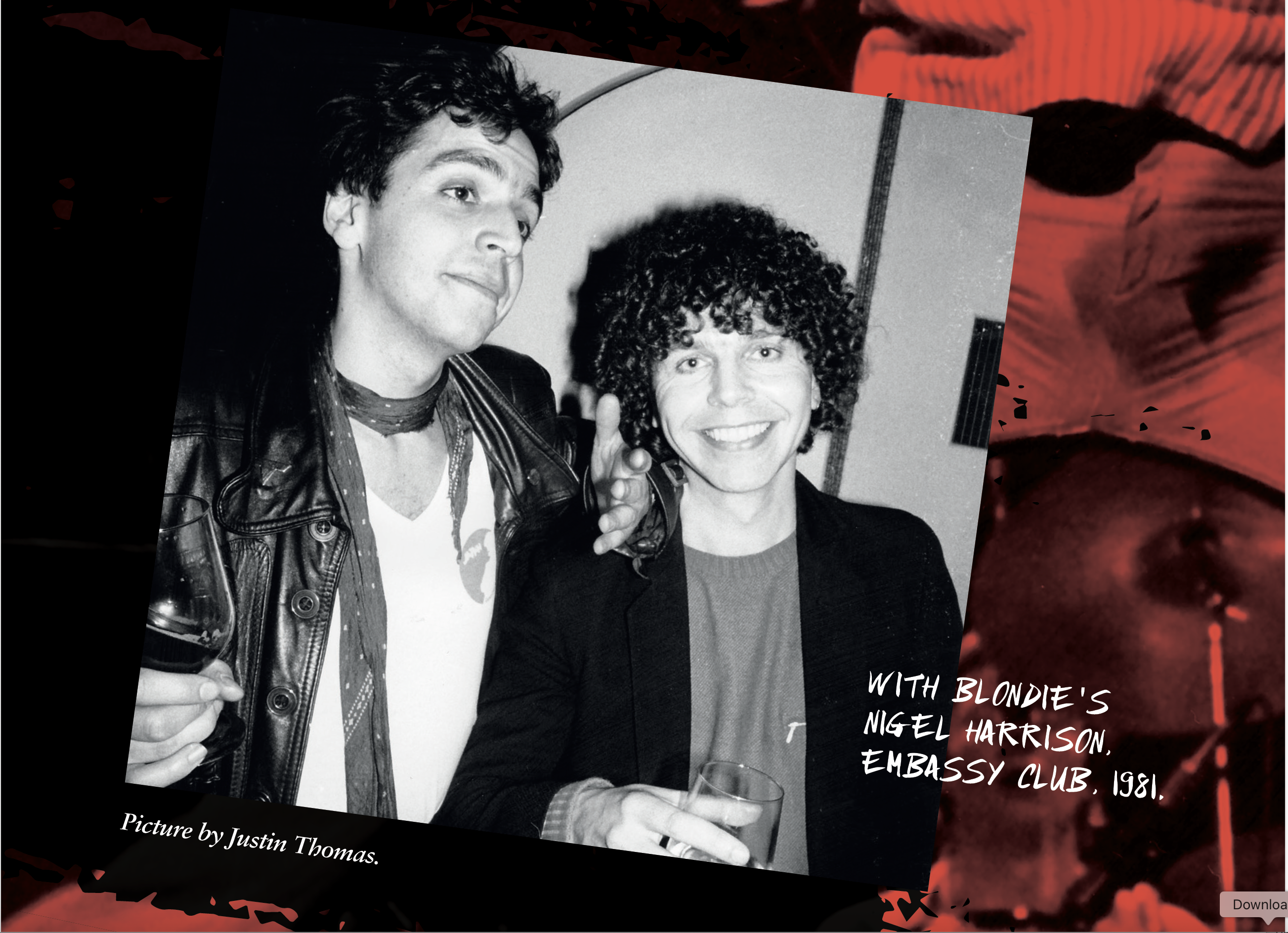 With Blondie's Nigel Harrison, Embassy Club 1981